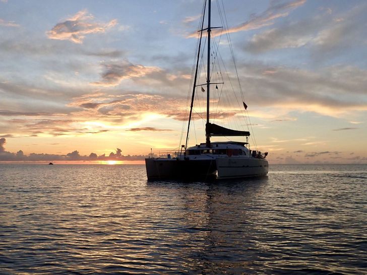 DREAMCATCHER - Lagoon 47,whole boat shot with waterline