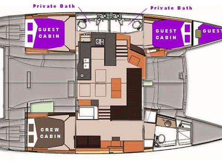 ABUNDANCE Fountaine Pajot Helia 44 - layout ABUNDANCE Fountaine Pajot Helia 44 - layout