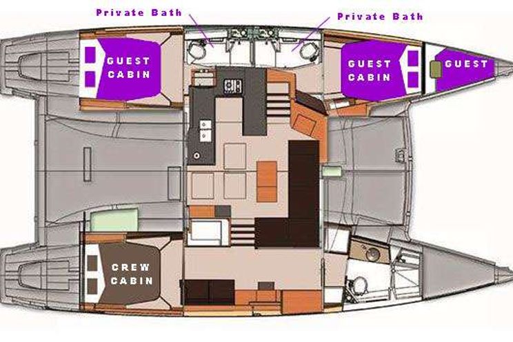 Layout for ABUNDANCE Fountaine Pajot Helia 44 - layout