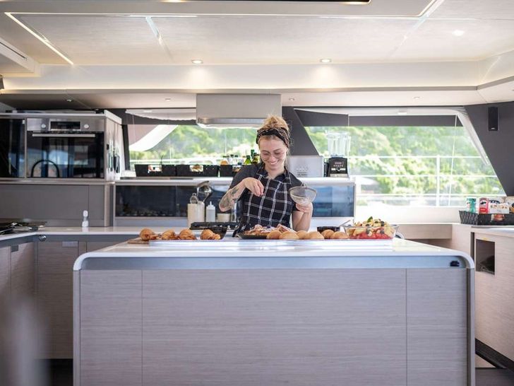 MY TY Fountaine Pajot Alegria 67 - chef in action MY TY Fountaine Pajot Alegria 67 - chef in action