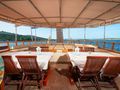 DONA Custom Sailing Yacht 25m - aft alfresco dining area DONA Custom Sailing Yacht 25m - aft alfresco dining area