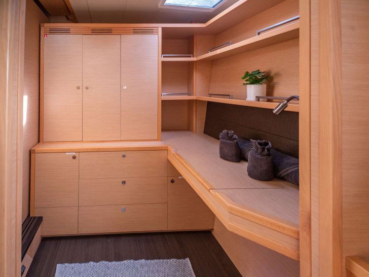 RESPITE AT SEA Lagoon 56 - master cabin closet and work desk RESPITE AT SEA Lagoon 56 - master cabin closet and work desk