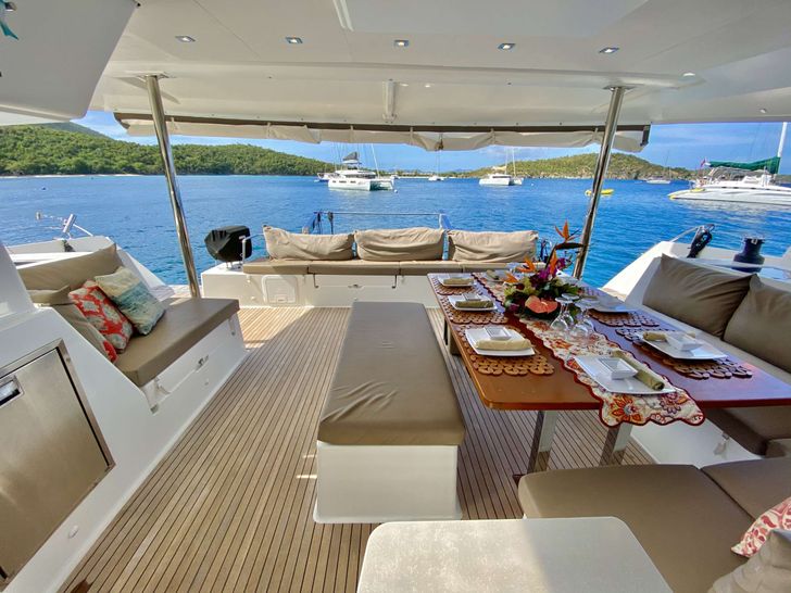 LADY CATRON - Aft Deck Seating Area