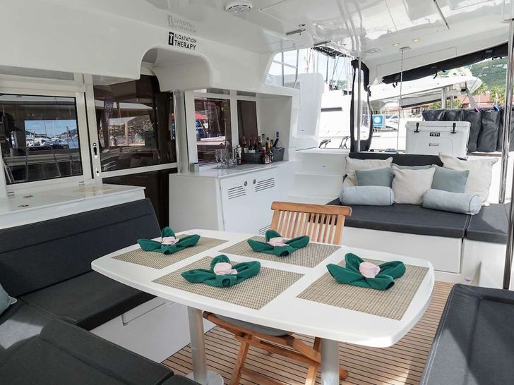 FLOATATION THERAPY - aft deck dining area FLOATATION THERAPY - aft deck dining area