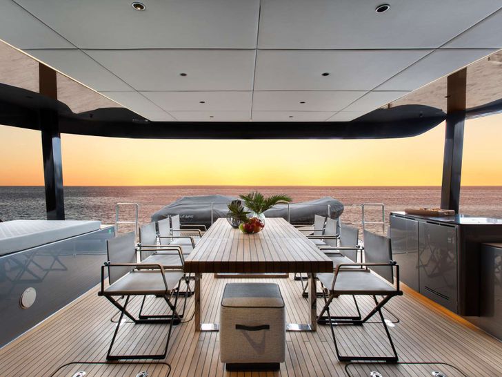 CALMA Sunreef 60 - alfresco dining area CALMA Sunreef 60 - alfresco dining area