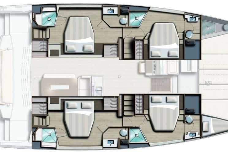 Layout for KORU - Bali 4.8, catamaran yacht layout