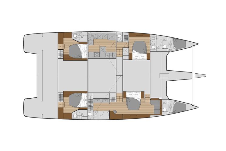 Layout for KIMATA Fountaine Pajot Alegria 67 - catamaran yacht layout