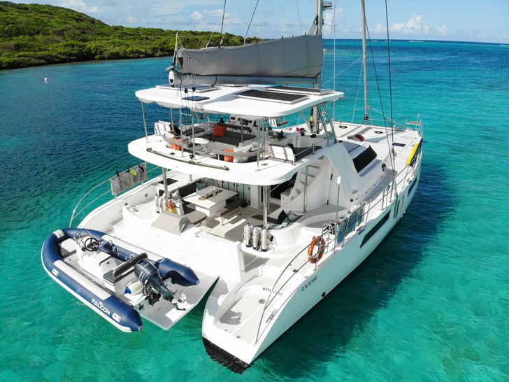 Where Luxury meets adventure! Introducing Get Along the latest Royal 57 Catamaran. Indulge in the Crystal clear waters of the Virgin Islands on this ultra-spacious sailing Catamaran. Get Along features a flybridge that has 360-degree ocean views. The fly
