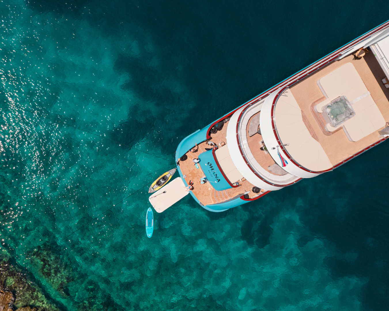 OHANA Custom 49m - aerial aft shot