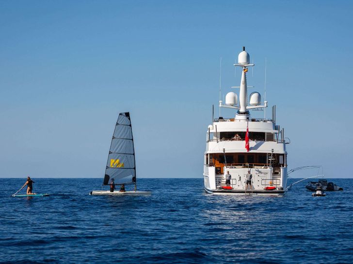 MIRAGE Feadship 53m - aft shot with the water toys MIRAGE Feadship 53m - aft shot with the water toys