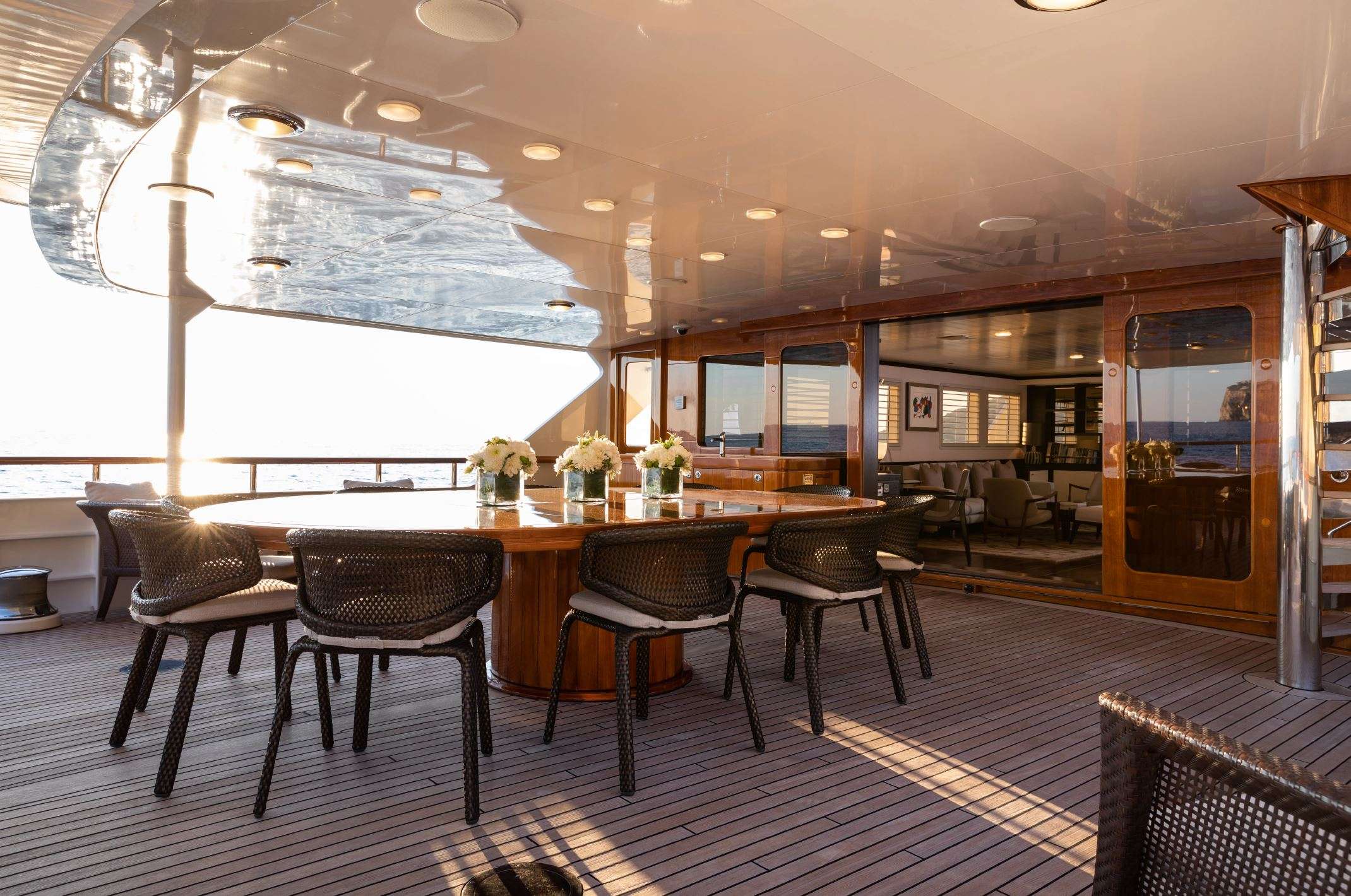 MIRAGE Feadship 53m - main aft deck alfresco dining area