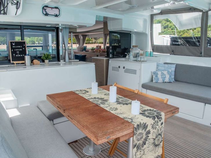 ON A WHIM III Lagoon 46 - aft deck ON A WHIM III Lagoon 46 - aft deck