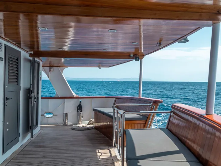 ALMISSA Custom Motor Yacht 40m - covered aft deck seating area ALMISSA Custom Motor Yacht 40m - covered aft deck seating area