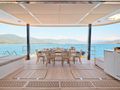GENNY Sunreef 80 - alfresco dining area panoramic shot GENNY Sunreef 80 - alfresco dining area panoramic shot