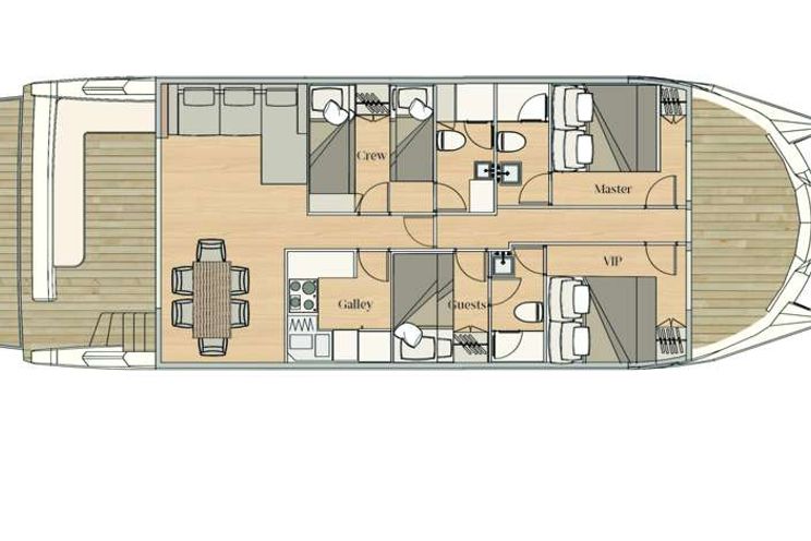 Layout for OVER REEF - Yacht layout