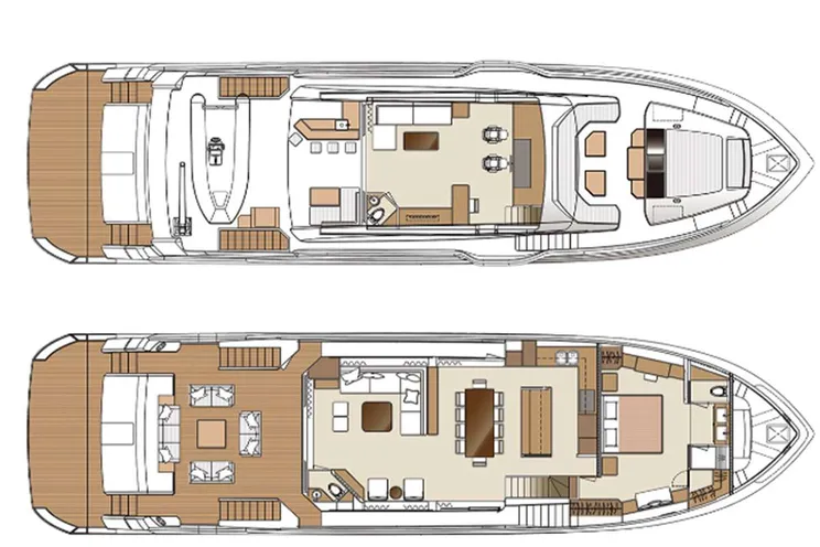 Layout for AQUA LIFE - Horizon FD87, motor yacht layout