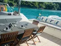 tea timeREVE2MER Lagoon 620 - aft deck alfresco dining area tea timeREVE2MER Lagoon 620 - aft deck alfresco dining area