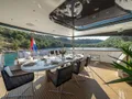 NAVILUX Motor Sailer 34m - aft deck dining area NAVILUX Motor Sailer 34m - aft deck dining area