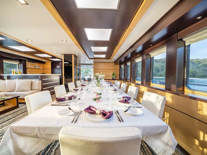 NAVILUX Motor Sailer 34m - main dining area NAVILUX Motor Sailer 34m - main dining area