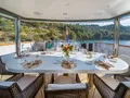 NAVILUX Motor Sailer 34m - aft deck alfresco dining area NAVILUX Motor Sailer 34m - aft deck alfresco dining area