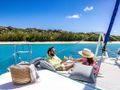 TRUE STORY Fountaine Pajot Victoria 67 - foredeck bronzing area TRUE STORY Fountaine Pajot Victoria 67 - foredeck bronzing area