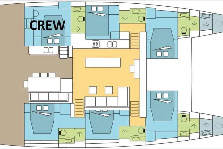 Layout for THE PURSUIT - Lagoon 620, catamaran yacht layout