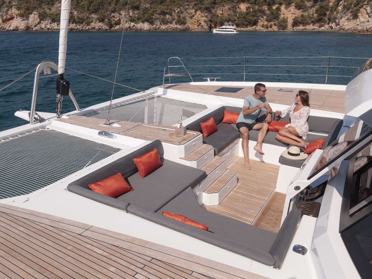ALLURE Fountaine Pajot 59 - foredeck lounge ALLURE Fountaine Pajot 59 - foredeck lounge
