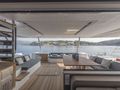ALLURE Fountaine Pajot 59 - aft deck with dining and lounging ALLURE Fountaine Pajot 59 - aft deck with dining and lounging