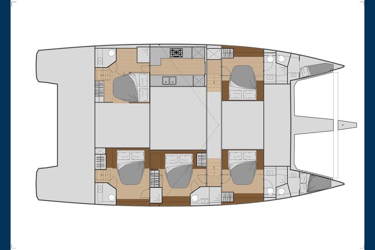 Layout for ALLURE Fountaine Pajot 59 - catamaran yacht layout