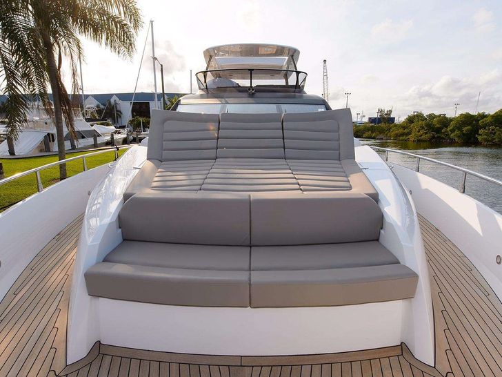 GOLDEN OURS Sunseeker 75 Crewed Motor Yacht Bow Sunpad