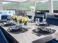 RELENTLESS II 80 Sunreef 80 - alfresco dining set up RELENTLESS II 80 Sunreef 80 - alfresco dining set up