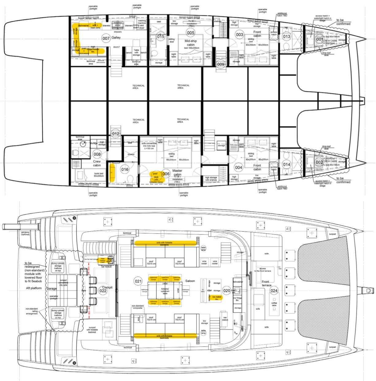 Yacht layout