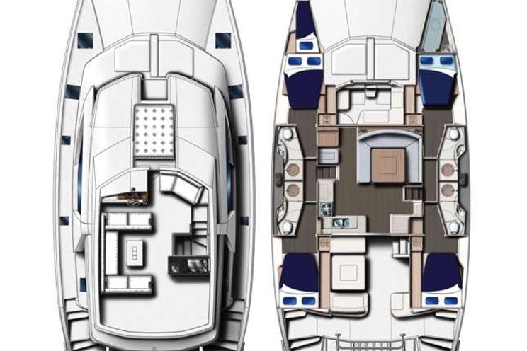 Layout for JAMSAM - Leopard 51, catamaran yacht layout