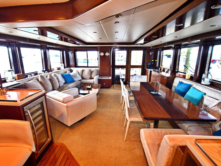 AMMONITE Nordhavn Custom 23m saloon wide shot AMMONITE Nordhavn Custom 23m saloon wide shot