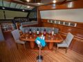 HURREM 22m Ferretti Motor Yacht Inside Dining Area