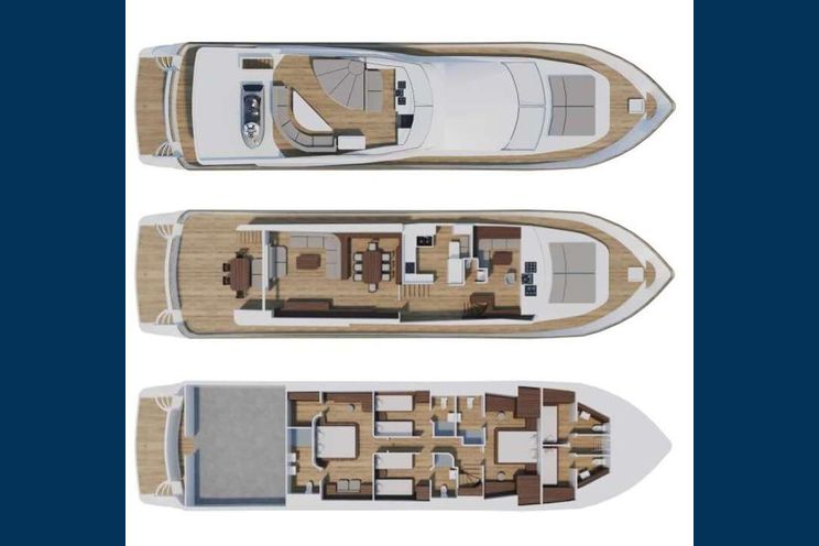 Layout for ESTIA POSEIDON - Falcon 85, motor yacht layout