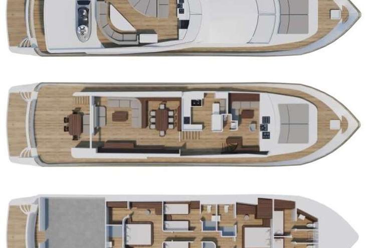 Layout for ESTIA POSEIDON - Falcon 85, motor yacht layout