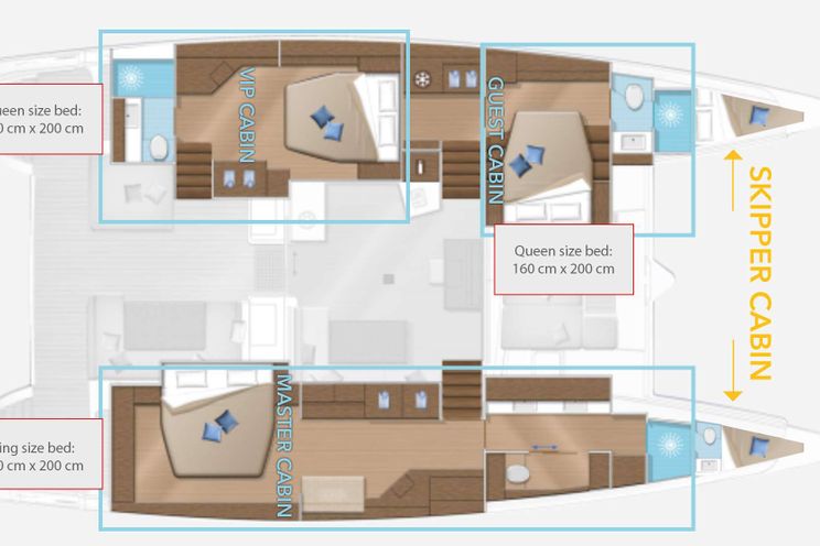 Layout for EMERALD GEMINI Lagoon 52 - layout