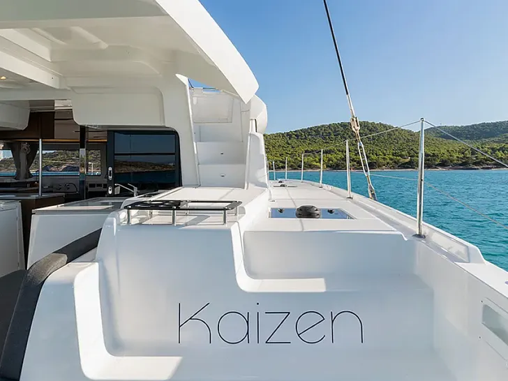 KAIZEN - Lagoon 46 - rear deck looking forward KAIZEN - Lagoon 46 - rear deck looking forward