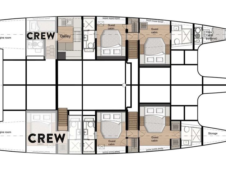 OCEAN VIBES Sunreef 74 - cabin layout OCEAN VIBES Sunreef 74 - cabin layout