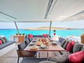 ALMA Fountaine Pajot Samana 59 - flybridge dining area ALMA Fountaine Pajot Samana 59 - flybridge dining area