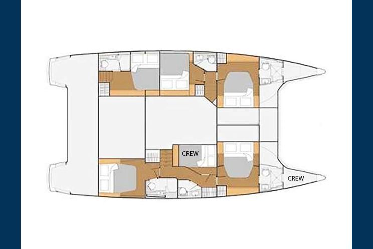 Layout for DEVINE SAILING Fountaine Pajot 50 catamaran yacht layout