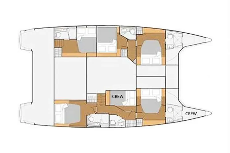 Layout for DEVINE SAILING Fountaine Pajot 50 - catamaran yacht layout