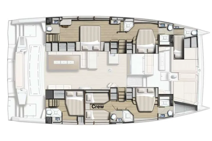 Layout for ITHAKA - Bali 5.4, catamaran yacht layout