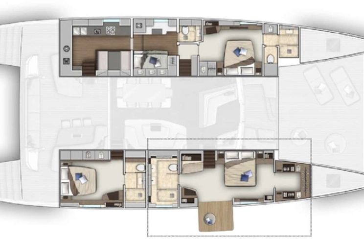 Layout for JUST MARIE 2 Lagoon Seventy 8 - catamaran yacht layout