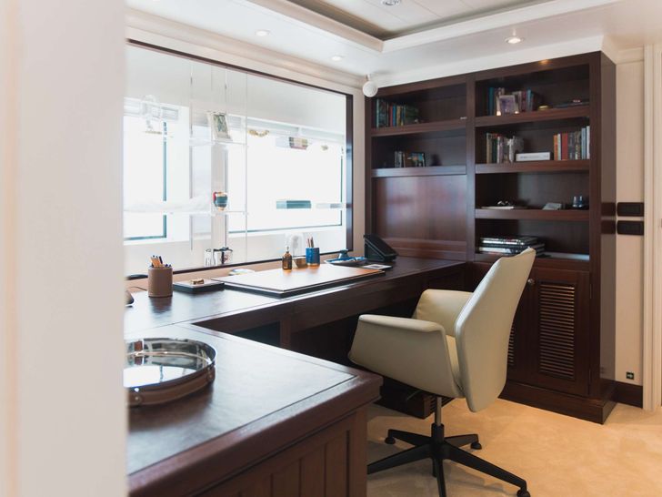 LADY TRUDY 43m CRN Luxury Crewed Motor Yacht Master Cabin Office LADY TRUDY 43m CRN Luxury Crewed Motor Yacht Master Cabin Office