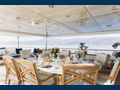 LADY TRUDY 43m CRN Luxury Crewed Motor Yacht Alfresco Dining Area