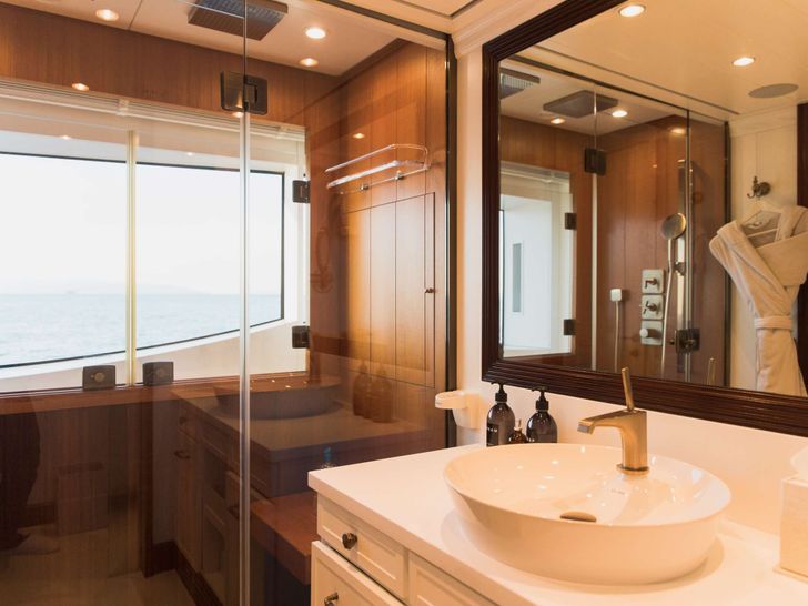 LADY TRUDY 43m CRN Luxury Crewed Motor Yacht Master Bathroom LADY TRUDY 43m CRN Luxury Crewed Motor Yacht Master Bathroom