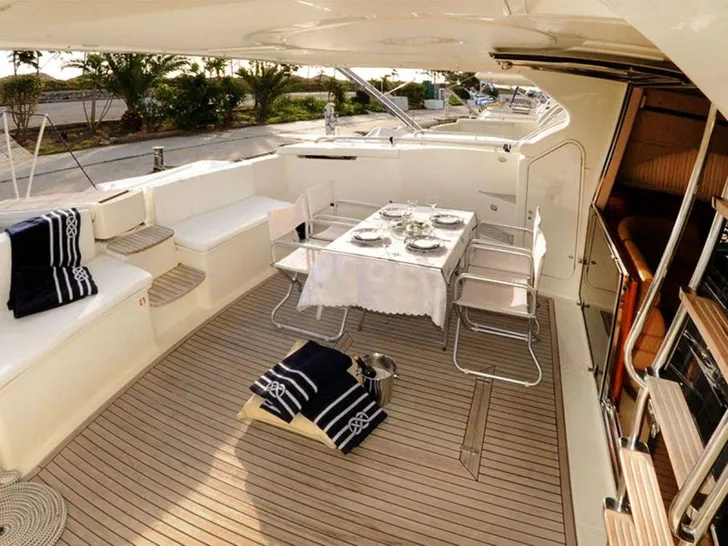 PALMYRA - Ferretti 57 ft.,aft alfresco dining area PALMYRA - Ferretti 57 ft.,aft alfresco dining area