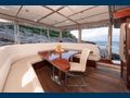 SLANO Custom Sailing Yacht 25m aft alfresco seating and dining area